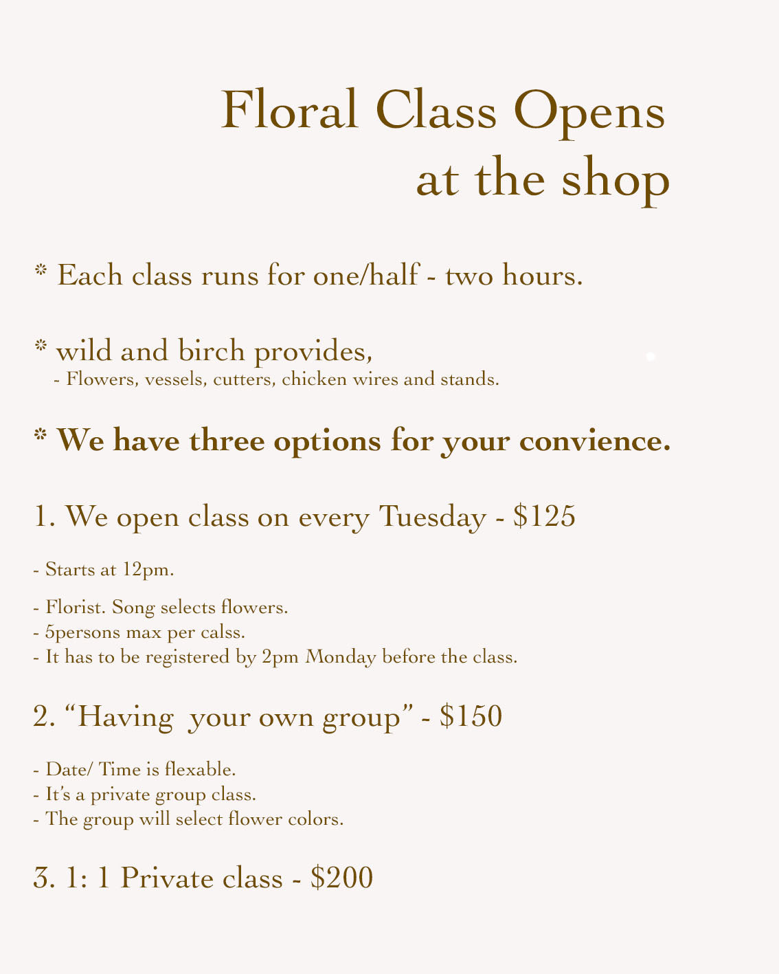 Ticket for Class
